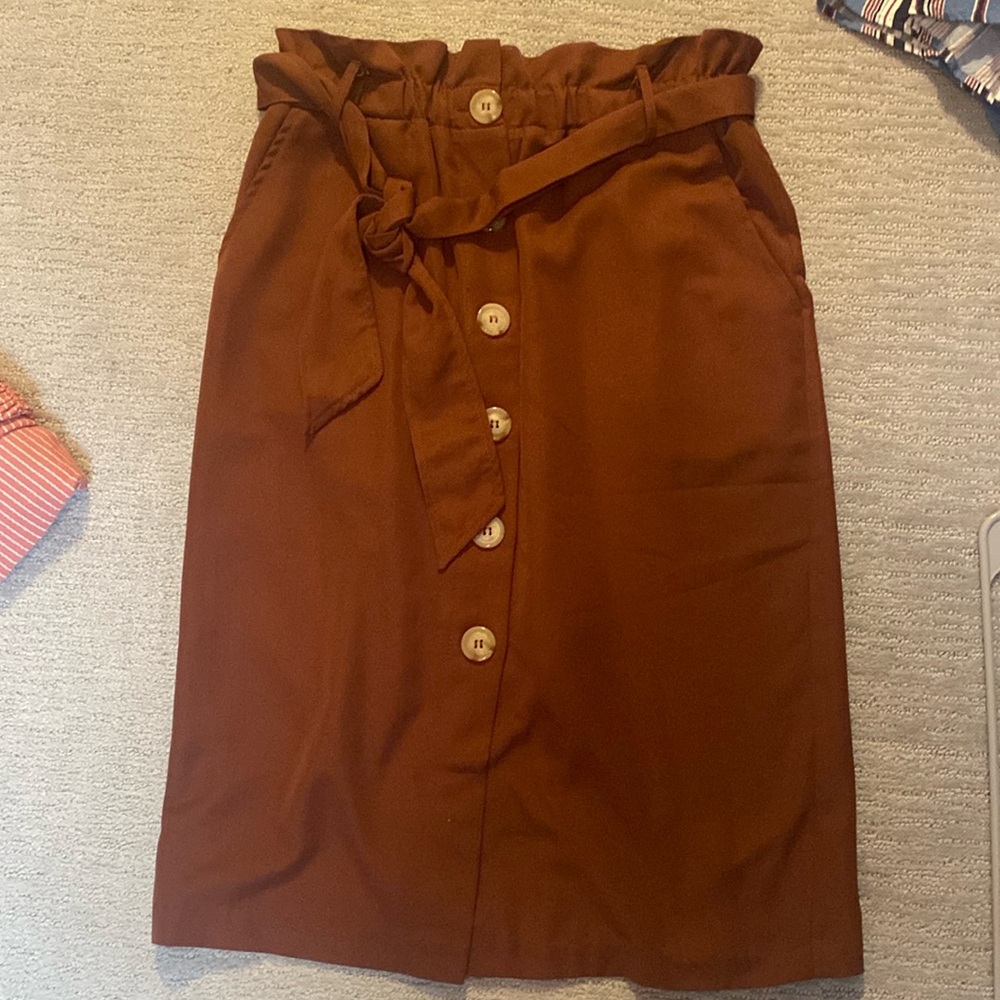 Button up midi skirt